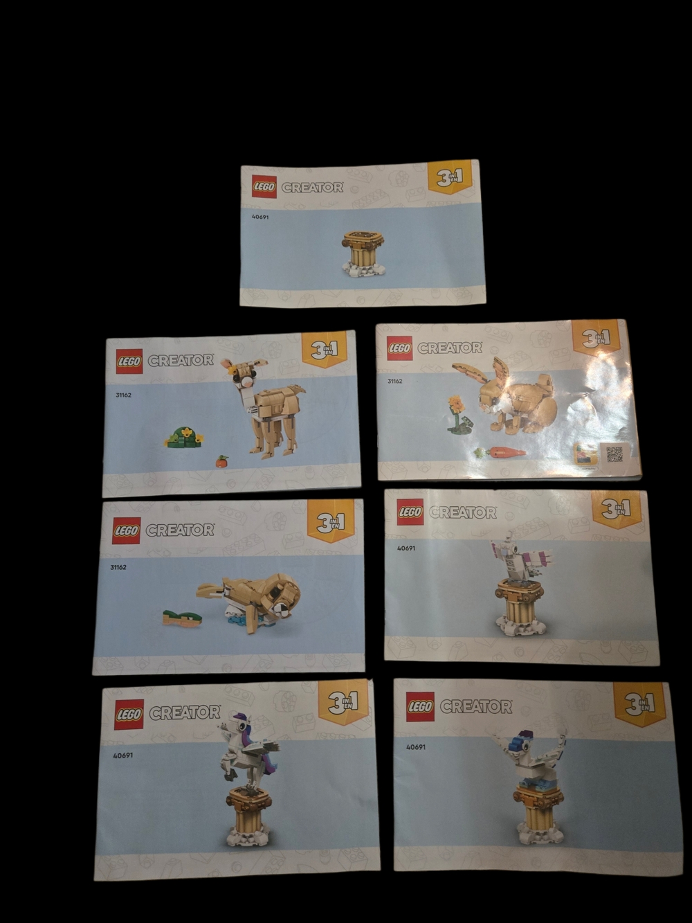 Lot Of 7 Lego Creator Instruction Manuals - 40691 And 31162